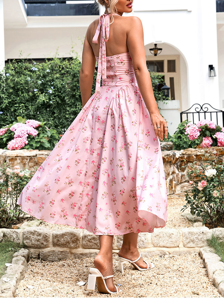 NewAsia Women's Halter Backles - Midi Skirt Floral recension och pris