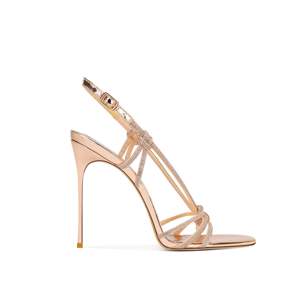 Women Summer New Light Gold Rh - Sandal Strappy Heeled recension och pris